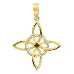 Dije Nudo de Bruja Oro 10k con Zirconia para Mujer - Imagen 1