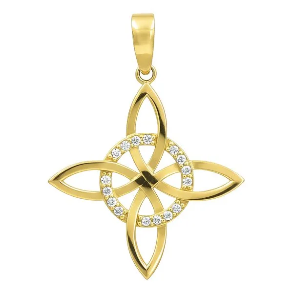 Dije Nudo de Bruja Oro 10k con Zirconia para Mujer - Imagen 1