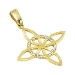 Dije Nudo de Bruja Oro 10k con Zirconia para Mujer - Imagen 3