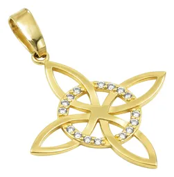 Dije Nudo de Bruja Oro 10k con Zirconia para Mujer - Imagen 3