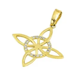 Dije Nudo de Bruja Oro 10k con Zirconia para Mujer - Imagen 4