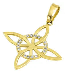 Dije Nudo de Bruja Oro 10k con Zirconia para Mujer - Imagen 4