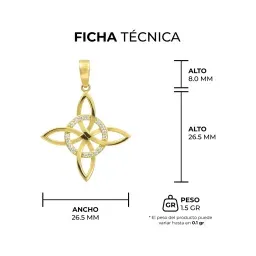 Dije Nudo de Bruja Oro 10k con Zirconia para Mujer - Imagen 6