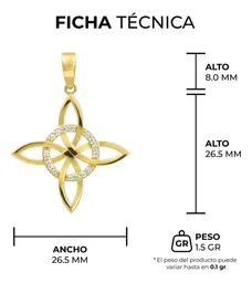 Dije Nudo de Bruja Oro 10k con Zirconia para Mujer - Imagen 6