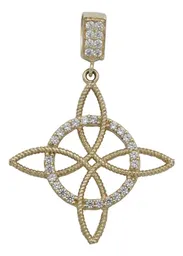 Dije Nudo de Bruja Oro 10k con Zirconias para Hombre Artesanal - Imagen 1