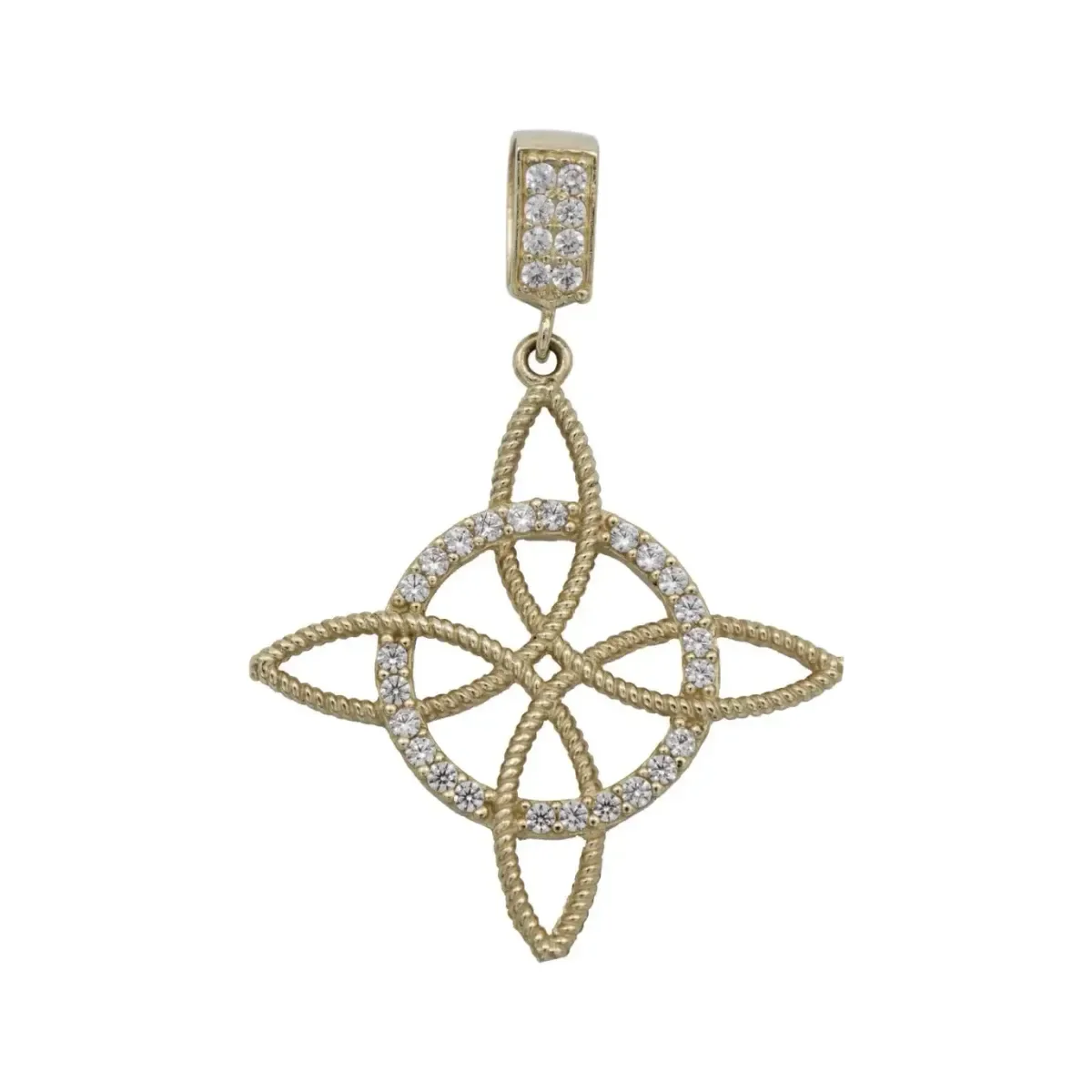 Dije Nudo de Bruja de Oro 10k con Zirconias para Hombre - Joyaris joyería fina artesanal mexicana