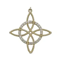 Dije Nudo de Bruja Oro 10k con Zirconias para Hombre Artesanal - Imagen 2