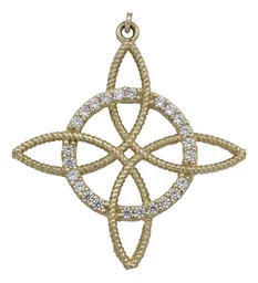 Dije Nudo de Bruja Oro 10k con Zirconias para Hombre Artesanal - Imagen 2