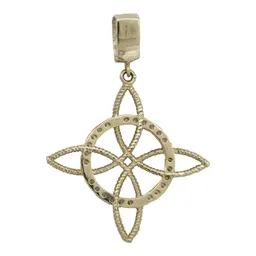 Dije Nudo de Bruja Oro 10k con Zirconias para Hombre Artesanal - Imagen 3