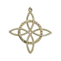 Dije Nudo de Bruja Oro 10k con Zirconias para Hombre Artesanal - Imagen 4