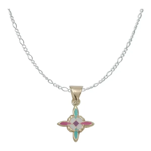 Dije Nudo de Bruja Oro 10k Esmaltado Rosa con Cadena Plata .925 - Imagen 1