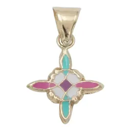 Dije Nudo de Bruja Oro 10k Esmaltado Rosa con Cadena Plata .925 - Imagen 2