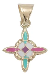 Dije Nudo de Bruja Oro 10k Esmaltado Rosa con Cadena Plata .925 - Imagen 2