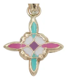 Dije Nudo de Bruja Oro 10k Esmaltado Rosa con Cadena Plata .925 - Imagen 3