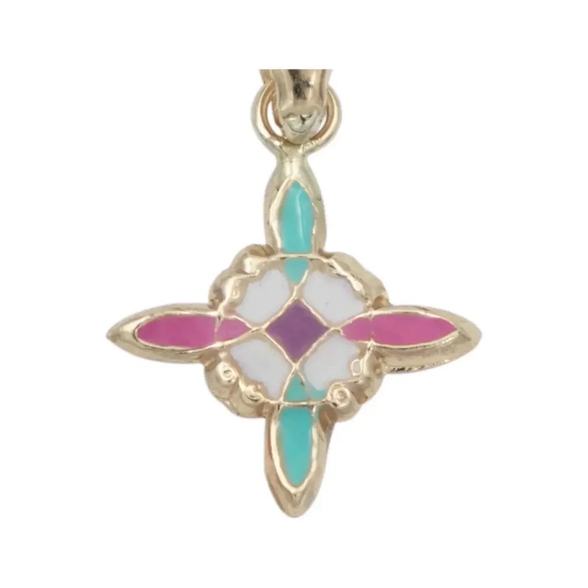 Dije Nudo de Bruja Oro 10k Esmaltado Rosa con Cadena Plata .925 - Imagen 3