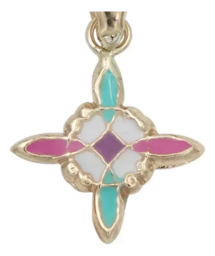 Dije Nudo de Bruja Oro 10k Esmaltado Rosa con Cadena Plata .925 - Imagen 3