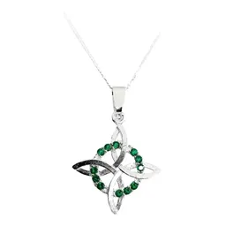 Dije Nudo de Bruja Plano Plata 925 con Zirconias Multicolor - Imagen 1