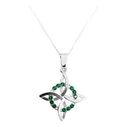 Dije Nudo de Bruja Plano Plata 925 con Zirconias Multicolor - Imagen 1