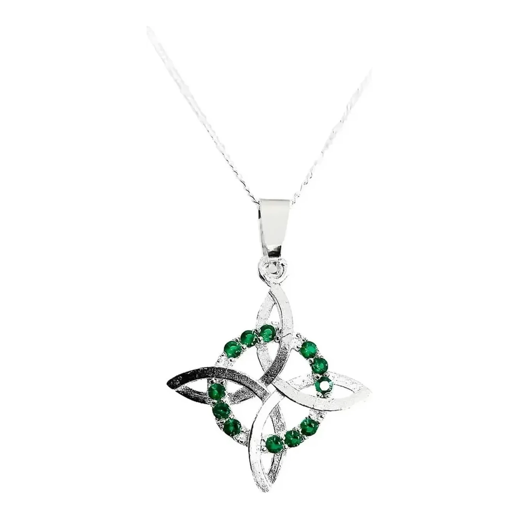 Dije nudo de bruja plano de plata ley .925 con zirconias multicolor incrustadas en collar amuleto contra envidias para mujer