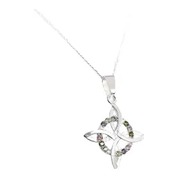 Dije Nudo de Bruja Plano Plata 925 con Zirconias Multicolor - Imagen 3