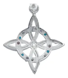 Dije Nudo de Bruja Plano Plata 925 con Zirconias Rosas - Imagen 5
