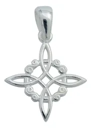 Dije Nudo de Bruja Plata 925 Celta Talismán Protección Artesanal - Imagen 1