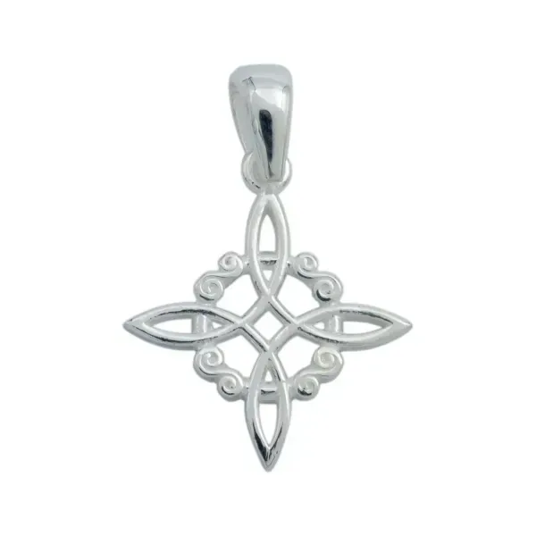 Dije Nudo de Bruja Plata 925 Celta Talismán Protección Artesanal - Imagen 1