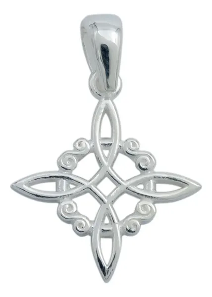 Dije Nudo de Bruja Plata 925 Celta Talismán Protección Artesanal - Imagen 1