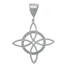 Dije Nudo de Bruja Plata 925 con Zirconia Amuleto de Protección - Imagen 1