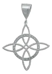 Dije Nudo de Bruja Plata 925 con Zirconia Amuleto de Protección - Imagen 1