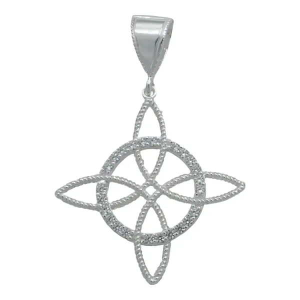 Dije Nudo de Bruja Plata 925 con Zirconia Amuleto de Protección - Imagen 1