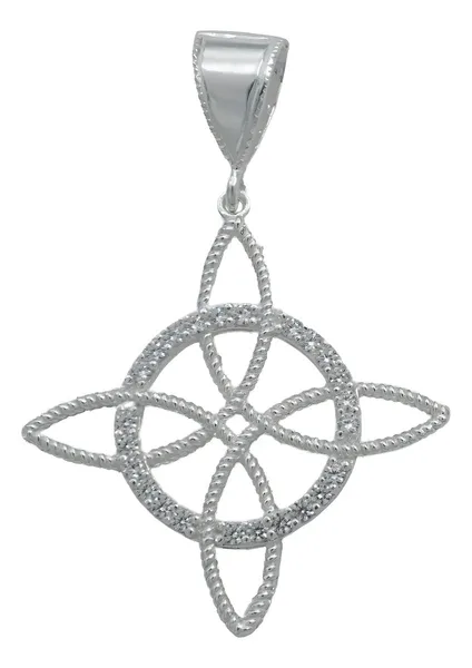 Dije Nudo de Bruja Plata 925 con Zirconia Amuleto de Protección - Imagen 1