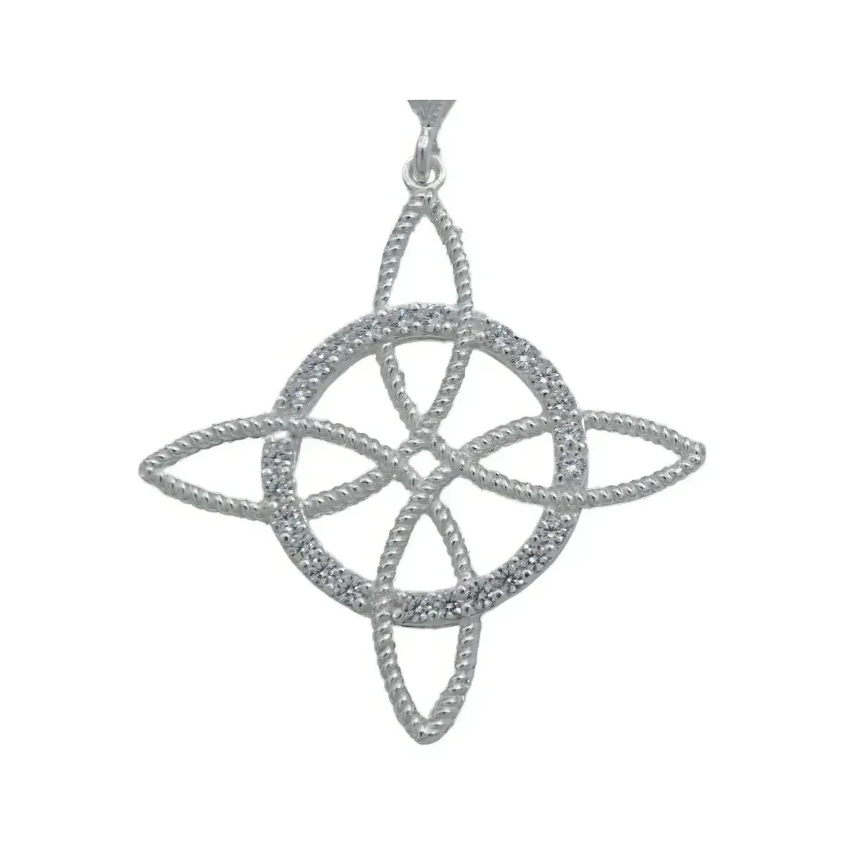 Dije Nudo de Bruja Plata 925 con Zirconia Amuleto de Protección - Imagen 2