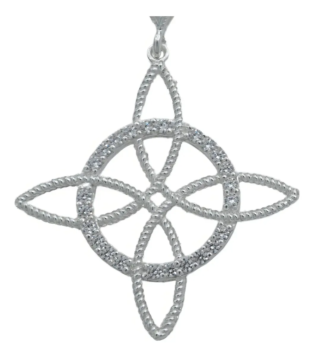 Dije Nudo de Bruja Plata 925 con Zirconia Amuleto de Protección - Imagen 1