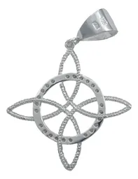 Dije Nudo de Bruja Plata 925 con Zirconia Amuleto de Protección - Imagen 3