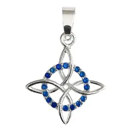 Dije Nudo de Bruja Plata 925 con Zirconia Azul - Imagen 1