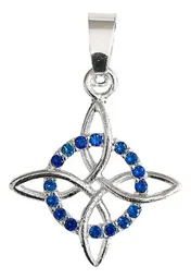 Dije Nudo de Bruja Plata 925 con Zirconia Azul - Imagen 1