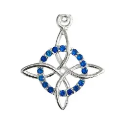 Dije Nudo de Bruja Plata 925 con Zirconia Azul - Imagen 2