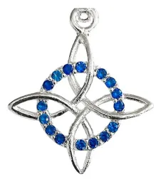 Dije Nudo de Bruja Plata 925 con Zirconia Azul - Imagen 2