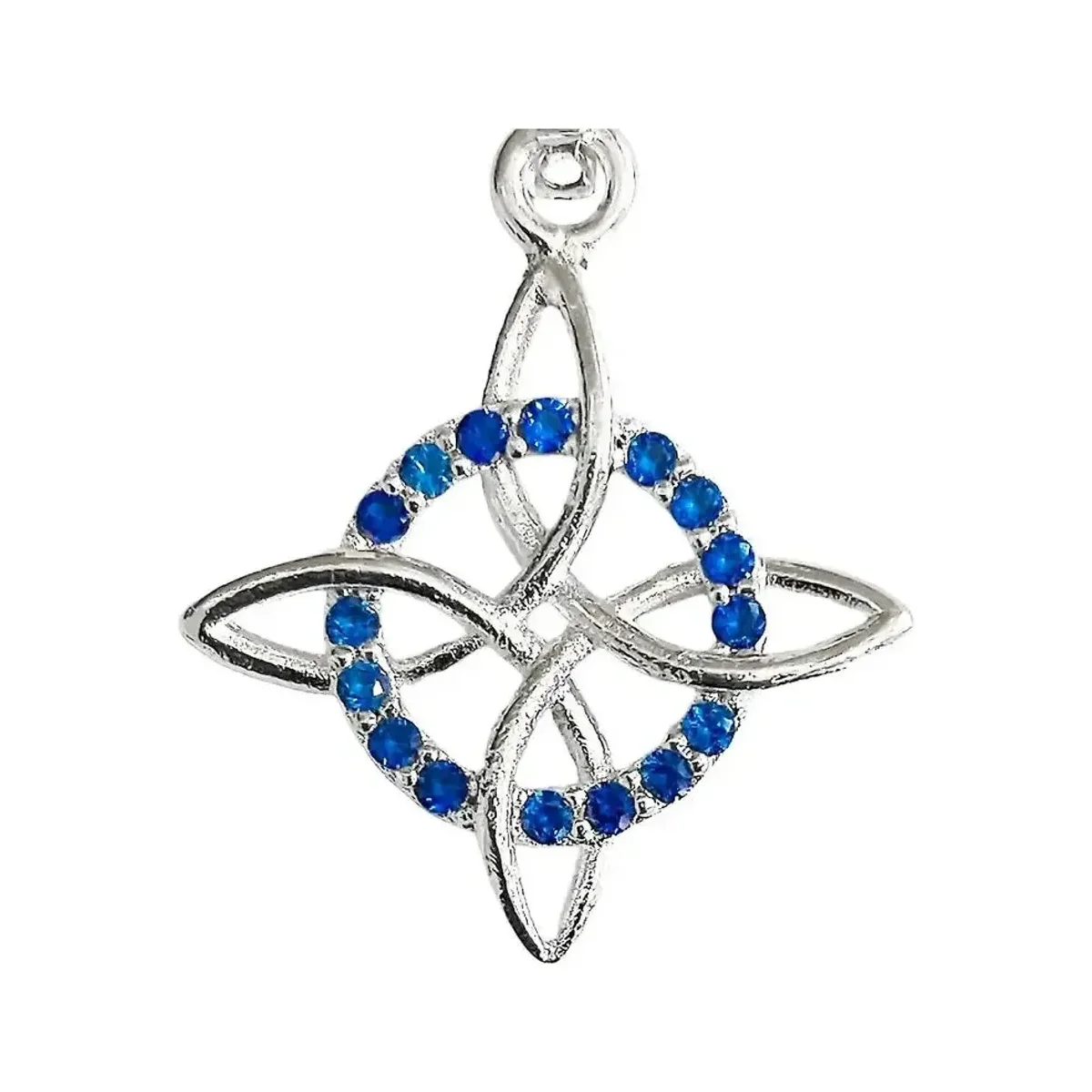 Dije Nudo de Bruja Plata 925 con Zirconia Azul - Imagen 2