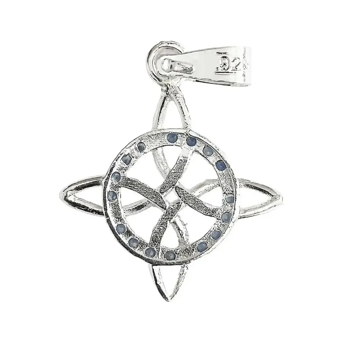 Dije Nudo de Bruja Plata 925 con Zirconia Azul - Imagen 3