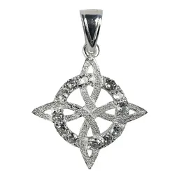 Dije Nudo de Bruja Plata 925 con Zirconia Blanca Grande - Imagen 1