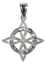 Dije Nudo de Bruja Plata 925 con Zirconia Blanca Grande - Imagen 1