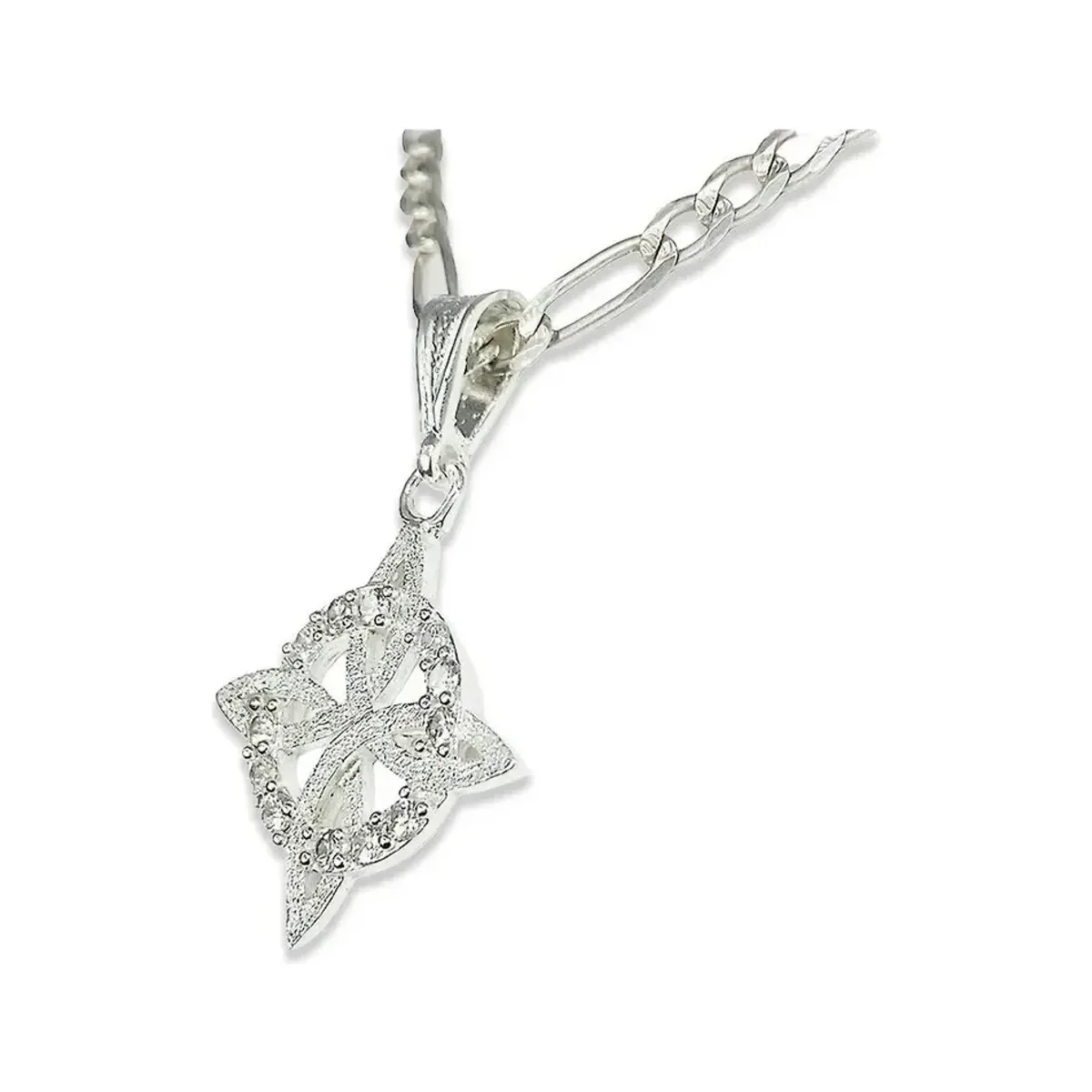 Dije Nudo de Bruja Plata 925 con Zirconia Blanca Grande - Imagen 3