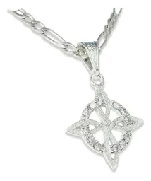 Dije Nudo de Bruja Plata 925 con Zirconia Blanca Grande - Imagen 4
