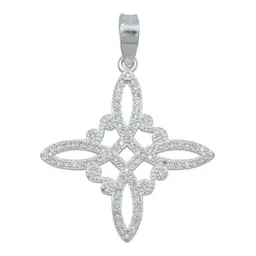 Dije Nudo de Bruja Plata .925 con Zirconia Blanca y Cadena - Imagen 2