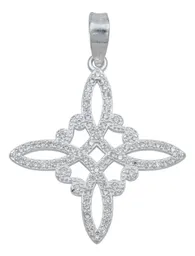 Dije Nudo de Bruja Plata .925 con Zirconia Blanca y Cadena - Imagen 2