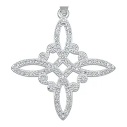 Dije Nudo de Bruja Plata .925 con Zirconia Blanca y Cadena - Imagen 3