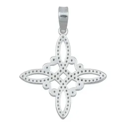 Dije Nudo de Bruja Plata .925 con Zirconia Blanca y Cadena - Imagen 4