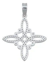 Dije Nudo de Bruja Plata .925 con Zirconia Blanca y Cadena - Imagen 4